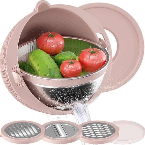 4-in-1 Colander with Mixing Bowl Set - Strainers for Kitchen