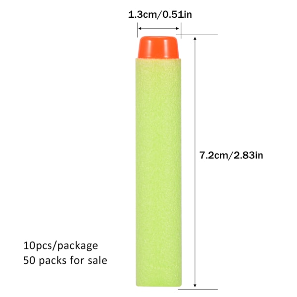 Foam Dart Bullet Refill Pack for Series Blaster Toy Gun (7,2 cm) Green