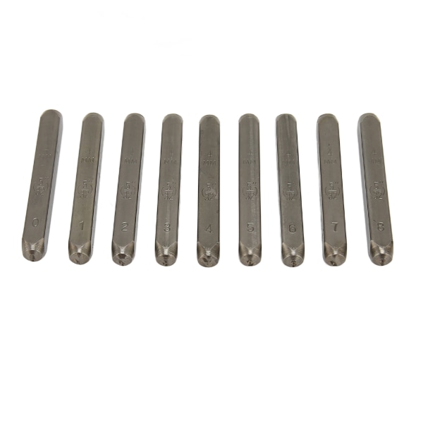 9 stk metal nummer stempler 0,16 tommer stærk højkulstofstål multi-purpose metal stempel sæt til læder træ smykker