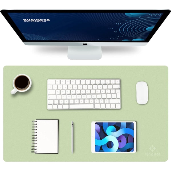 Skrivebordsmåtte, Bordmåtte 35cm x 60cm, Laptopmåtte, Skrivebordsmåtte til kontor og hjem, dobbeltsidet (lysegrøn)