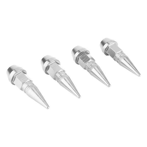 4 st Aluminiumlegering Spikade Däckventilstammen Bil Lastbil Luft Dammlock Skydd Silver