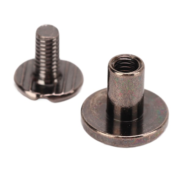 200 Set Chicago Skruvar 9.5x8mm DIY Uniform Beläggning Mässing Läderskruv Nitar Runt Huvud Kopparnitar Fästelement Svart Silver