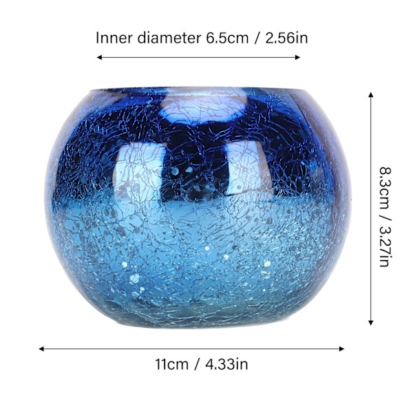 Gradient blå glas värmeljushållare