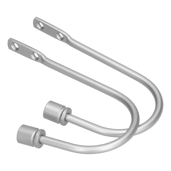2 stk. gardinkrog i aluminiumlegering U-formet cylinder fastgjort gardinholdback til hjemmekontor soveværelse sølv
