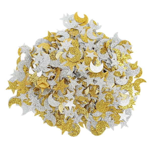 2 poser Flash Måne og Stjerne Konfetti Håndlavet Plastik Stjerne Måne Konfetti Simpel Generøs Farve Konfetti til Fest