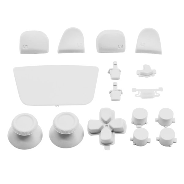 16 stk. Spilkonsollerstatningsknapper til PS5 Gamepad - Udskiftning af Thumbstick Trigger-knapper til PS5-controller - Hvid