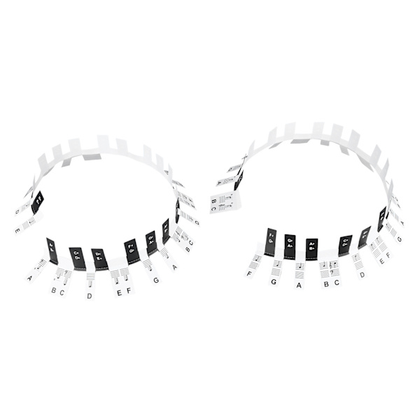 2 set pianokoskettimistotarra PVC kirkkaalla print irrotettava 88 kosketinpianotarra aloittelijoille