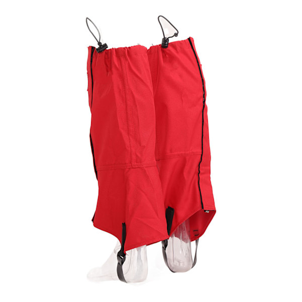 Ett par snøbenbeskyttere, vanntette, unisex, 600D ripstop oxford stoff, vandrestøvledeksel for utendørs vinter, rød