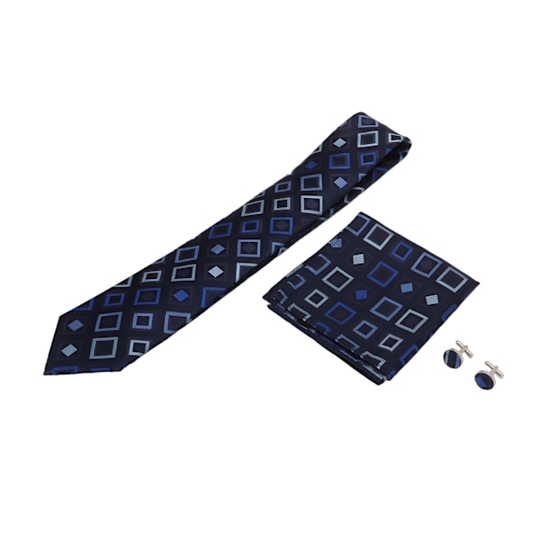 Herre Slips Sæt Lommetørklæde Manchetknapper Polyester Silke Holdbar Slidstærk Business Fritidsstil Herre Slips
