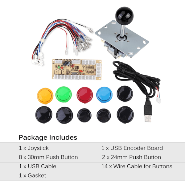 Arcade Game DIY Kit - 10 knapper JoyStick USB Encoder til MAME PC