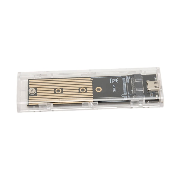 M.2 NVMe SATA SSD-hölje NVMe till USB C 3.1 10 Gbps Transparent Hölje Stödjer M‑Key B+M Key UASP Trim för 2230 2242 2260 2280 SSD