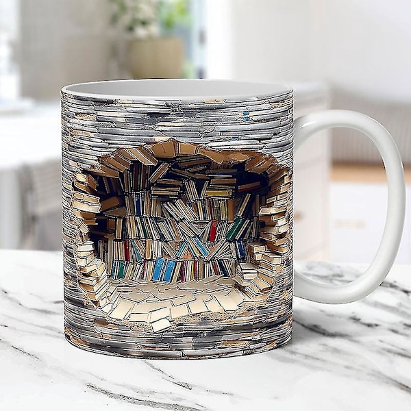 Bookshelf Mug - 3D Effect, Perfect Gift for Book Lovers C