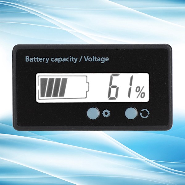 GY-6GS Batteri Strøm LCD Display Spændingsmåler 12-84V med Lys Alarm Funktion (Hvidt Lys)