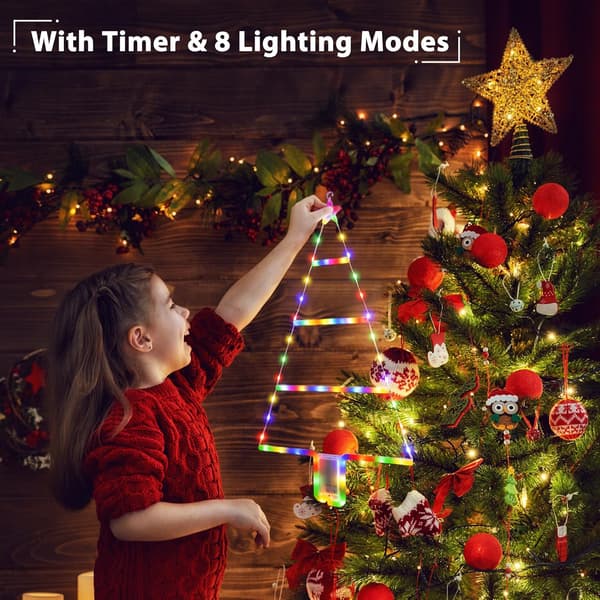 Batteridrevne julelys - 40 cm LED-stigejulelys med timer, 8 moduser, vanntette stigejulelys