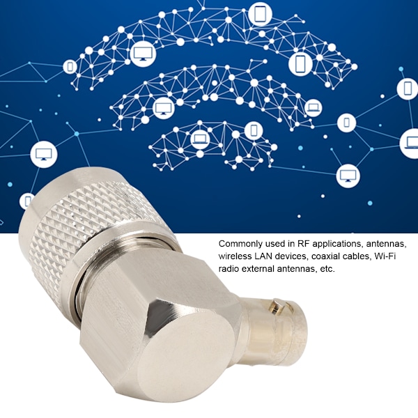 2 stk. UHF Hann PL-259 til BNC Hunn Adapter 90 Graders Koblingskonverter for Koaksialkabel