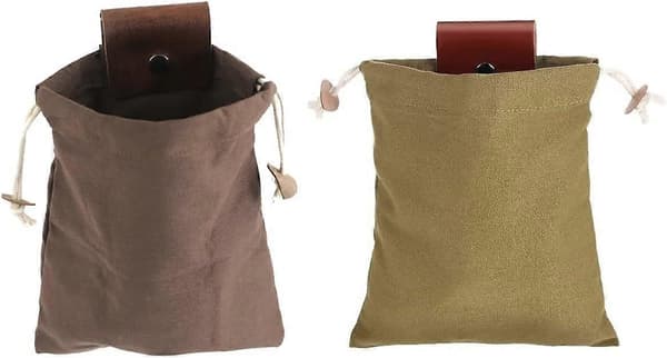 2-pack Foderpåsar, Hopfällbar Matkasse i Canvas, Svampplockarpåse för Vandring, Camping, Strandkammning