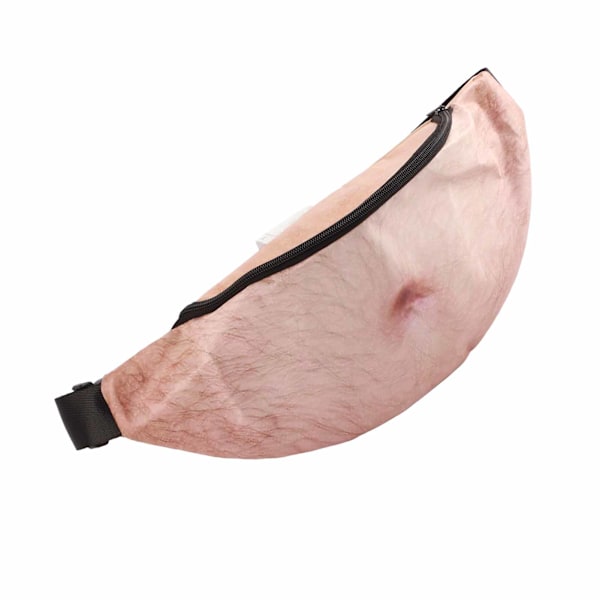 Belly Fanny Pack PU Läder 3D-utskrift Dadbod Belly Smutsavvisande Vattentät Justerbar Funny Fanny Pack