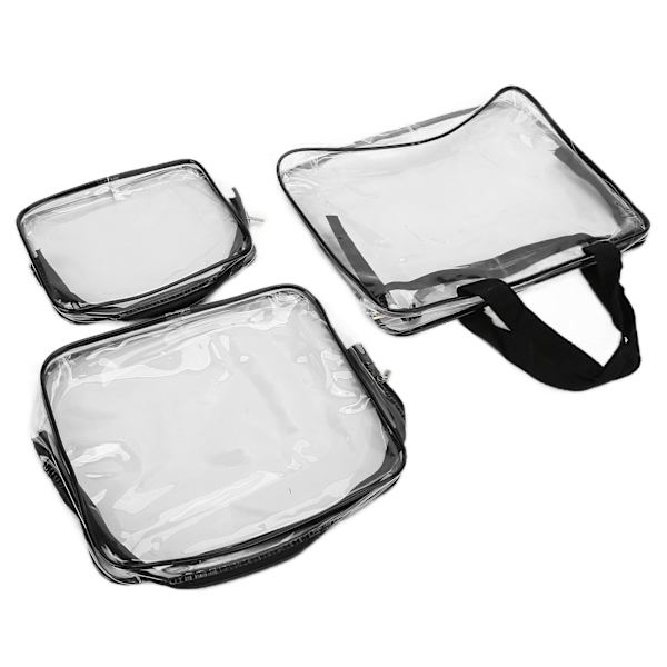 3 st tvättväska PVC transparent kosmetisk väska miljöskydd reseförvaringsväska