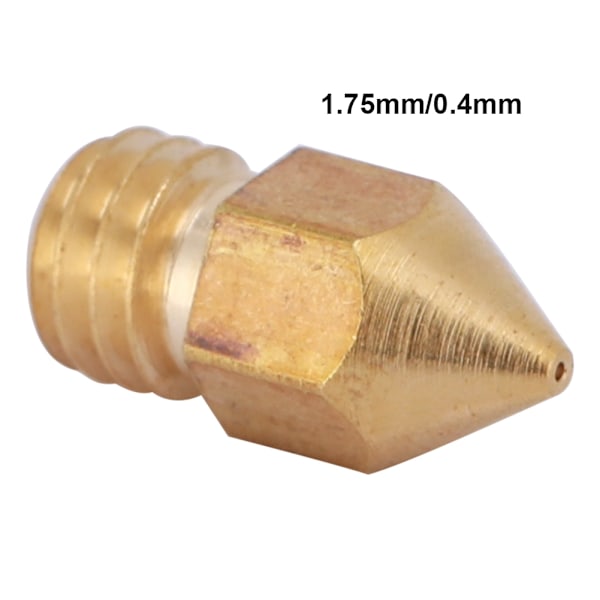 10 stk. MK8 Messing Ekstruder Dyse til 3D Printer CR-10 A8 1,75 mm/0,4 mm