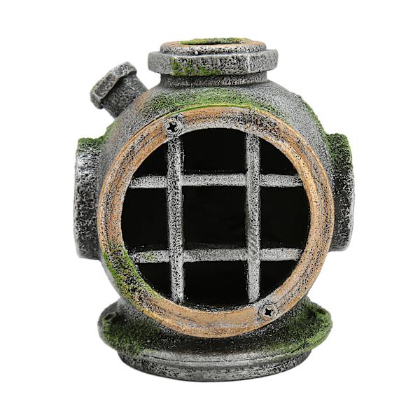 Akvarium Hjelm Ornament Simulation Giftfri Skjulested Hus Harpiks Fiskekum Dekoration til Ferskvand Saltvand