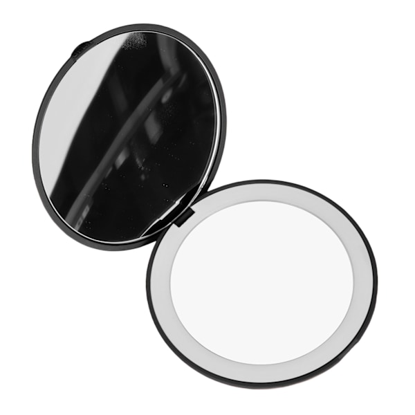 3,5 tommer LED-spejl 1X 10X forstørrelse dobbeltsidet makeup-spejl til hjemmet rejse indbygget batteri sort