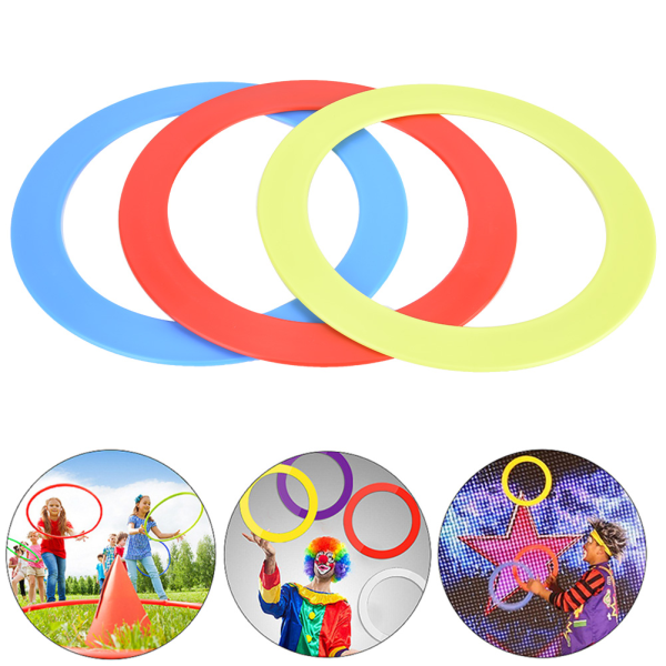 3st/ Set Jonglering Akrobatik Kasta Kasta Ring Armband Rekvisita Hand Clown Toy Blå Röd Gul