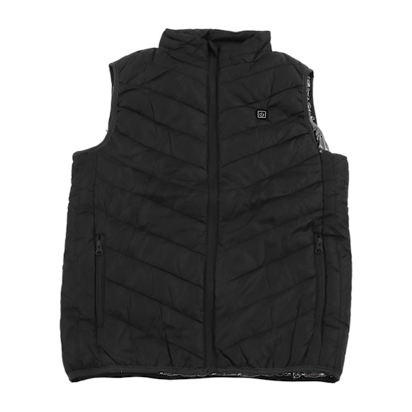 Uppvärmd väst för män och kvinnor med 4 zoner, USB-uppvärmd jacka, värmeväst, termiska kläder för vinter, svart, 3XL