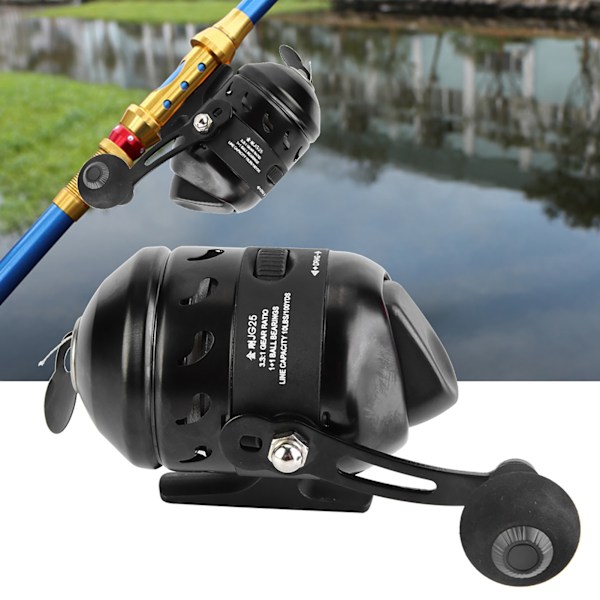 Svart gjutning spinning rulle Inner Line Shooting Fiskhjul Stängd fiskerulle