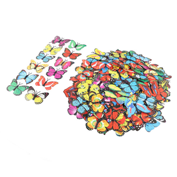 200 stk 7 cm sommerfugl vegg klistremerker PVC 3D sommerfugler flyttbare vegg klistremerker for hjem rom soverom fest dekorasjon