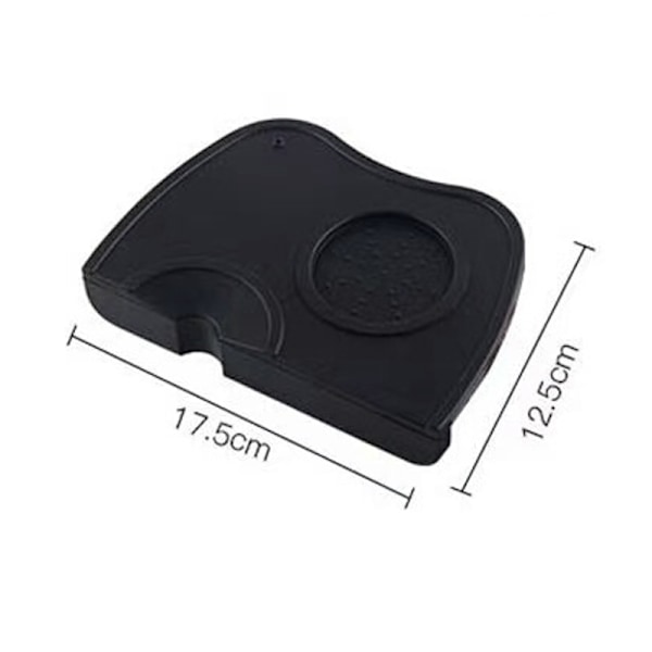 Kaffe Press Pad Mat i Mat Silikon, Luktfri Dobbel Rille Kaffe Tamper Mat for Hjem Cafe Svart M 17.5x12.5x0.6/6.9x4.9x0.24in