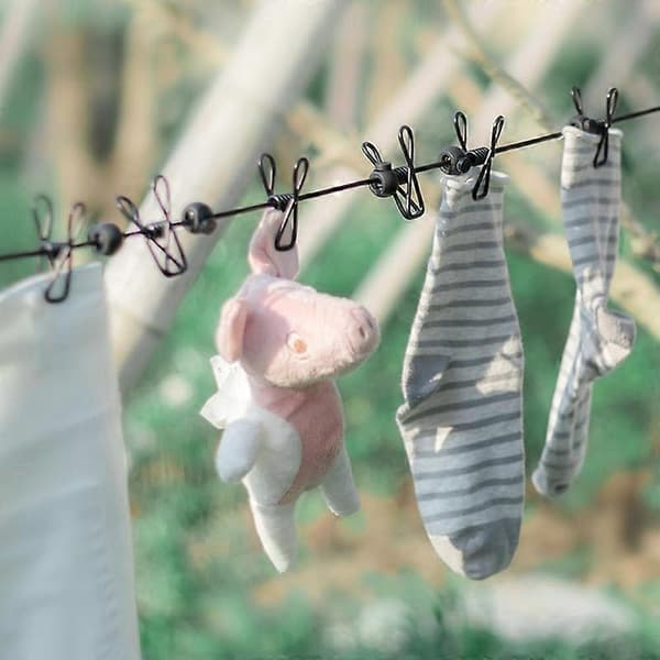 Portable Clothesline Retractable Travel Laundry Line Clothespins