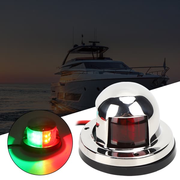 Bærbar Yachtskibs Signallampe i Rustfrit Stål 12V Indikator Navigations LED Lys