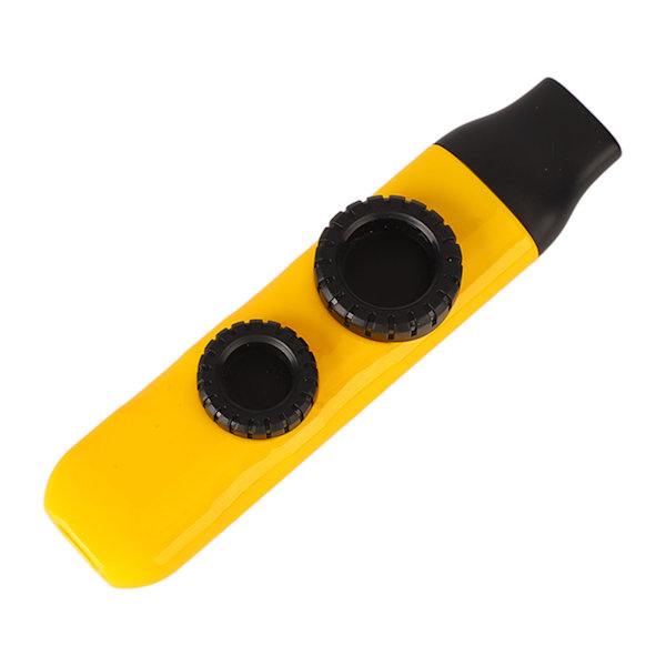 Kazoo plast profesjonelt justerbart musikkinstrument med 10 stk fløytemembraner for ukulele fiolin høyglans metallisk gul