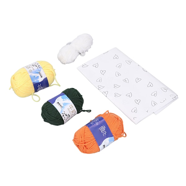 Håndstrikket Buket Materialesæt Fint Håndværk Kunstig Blomsterbuket Materialer DIY Garn Buket Kit til Pigegave 6 Tulipaner 3 Hvide Tusindfryd