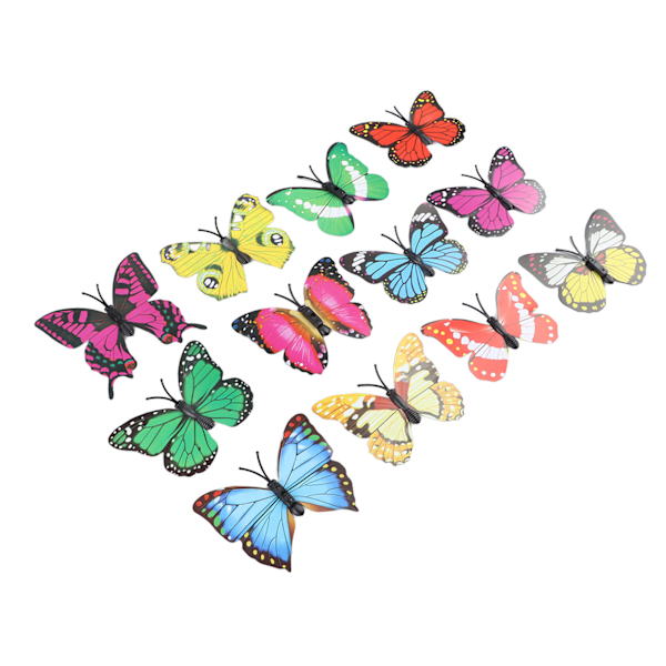 200 stk 7 cm sommerfugl vegg klistremerker PVC 3D sommerfugler flyttbare vegg klistremerker for hjem rom soverom fest dekorasjon