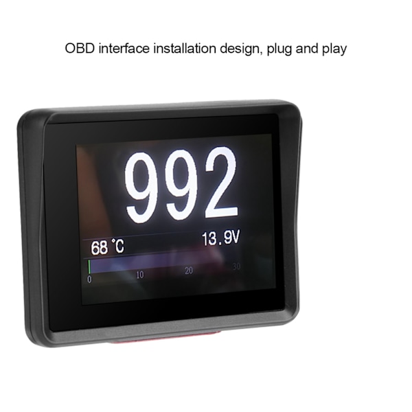 Bil OBD Multifunktionsmåler Digital Temperatur Spænding Hastighed HUD Display