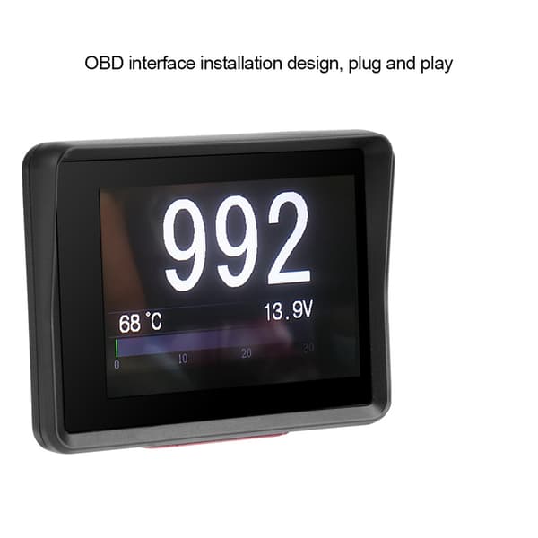 Bil OBD Multifunktionsmätare Digital Temperatur Spänning Hastighet HUD Display