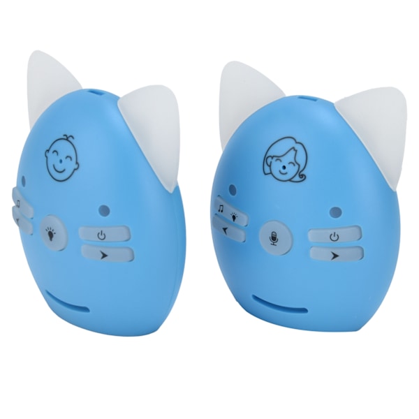 V30 Digital Audio Baby Monitor Bærbar Alarm Følsom Trådløs To-vejs Baby Gråd Detektor Blå EU Stik 100‑240V