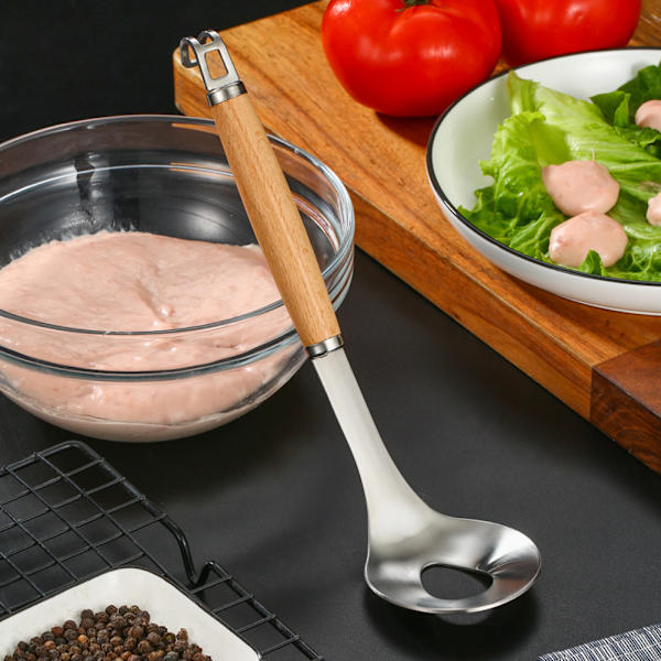 Kjøttbolle skje i rustfritt stål, non-stick kjøttbolle skje, kjøttbolle maker med langt håndtak