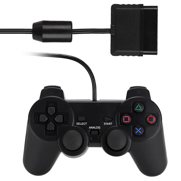 Kablet Gamepad med Dobbelt Motor og Høj Følsomhed til PS2 Spillekonsol Controller