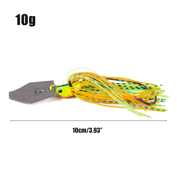 6 stk 10 cm 11 g bladjigg fiskedrag Flerfargede fiskejigger for bas, ørret, gjedde