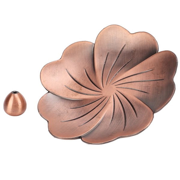 Røgelsespindholder Retro Elegant Unik Blomsterform Separat Design Rød Kobberfarve Røgelsespindholder