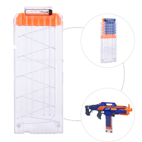 Reload Clip Magazine Dart Replacement Magazine Transparent Lekepistol Myk Kule Clip for 12