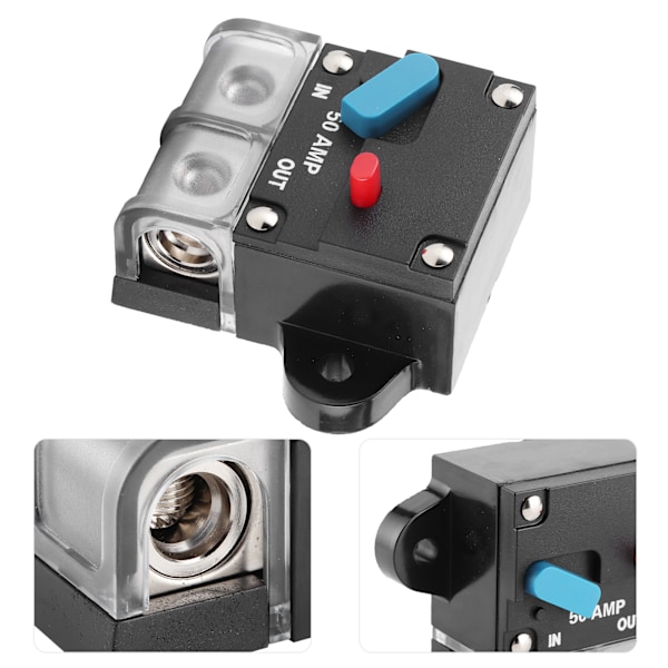 12‑24V Säkring Trollingmotor Bil Marin Båt Cykel Stereo Ljud Inline Säkringshållare Inverter 50A