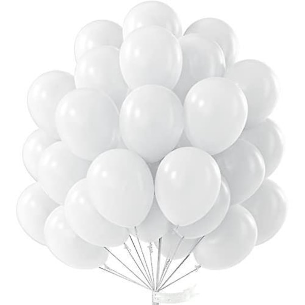 Metallinen juhla: 50 hopeailmapalloa + 50 valkoista puhallettavaa ilmapalloa
