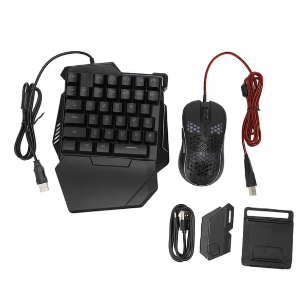 Keyboard Mouse Converter Sæt Kablet Trådløs RGB Enhånds Tastatur Mus Adapter Combo til Android til Harmony til IOS