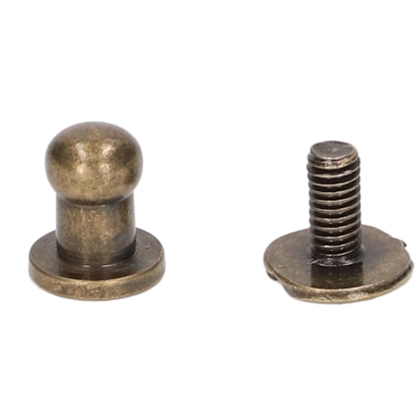 200 Set Chicago Skruvar Rundhuvud Nitar 8x6mm DIY Rundhuvud Nitar Hög Hållbarhet Lädernitar för Handväska Kläder Brons