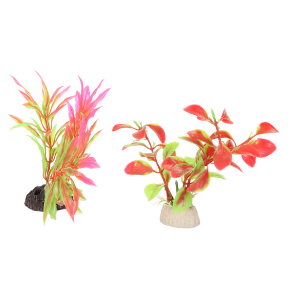 Akvarium Kunstige Planter Sæt Livagtige Fisketank Vandplanter Sæt med Harpiksbase til Akvarium Dekoration
