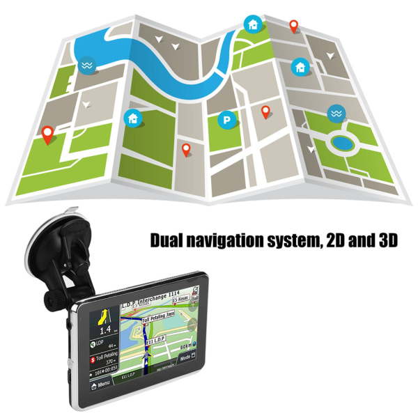 Universal 5-tommers berøringsskjerm Bilnavigator GPS-navigasjon DDR256M 8G MP3 FM Europa Kart Q5 1