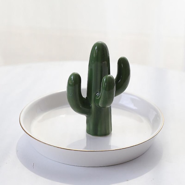 Green Cactus Elephant smykker Organizer og display plate for ringer, halskjeder, armbånd og øredobber